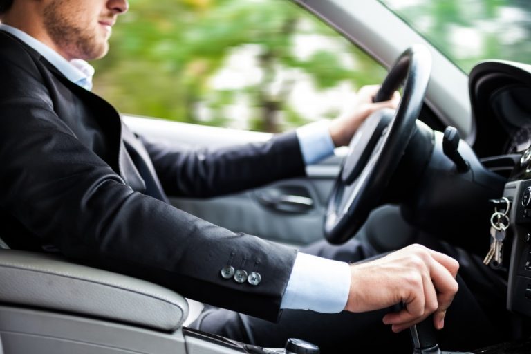 Man driving a car