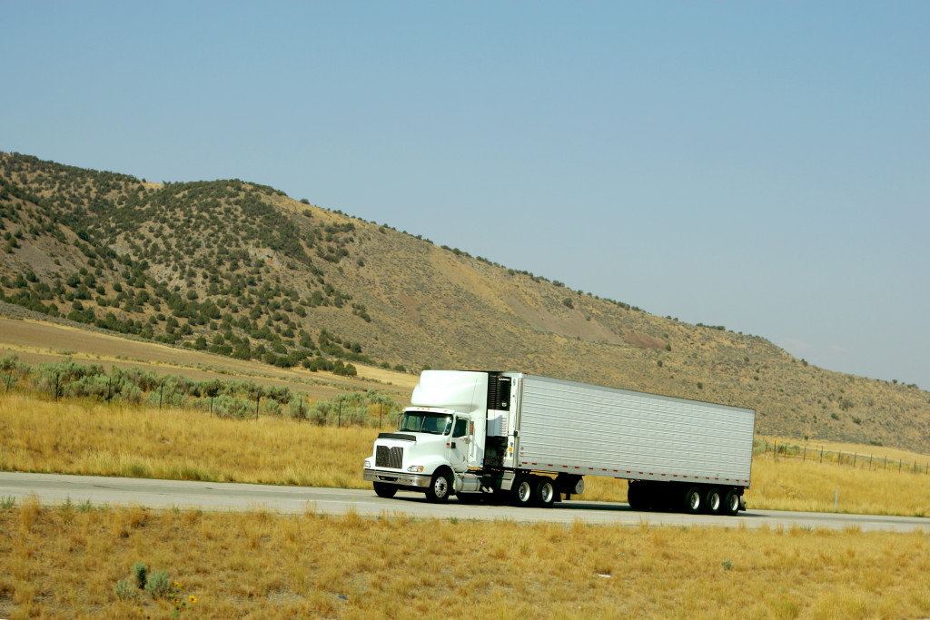 truck cruising the interstate highway